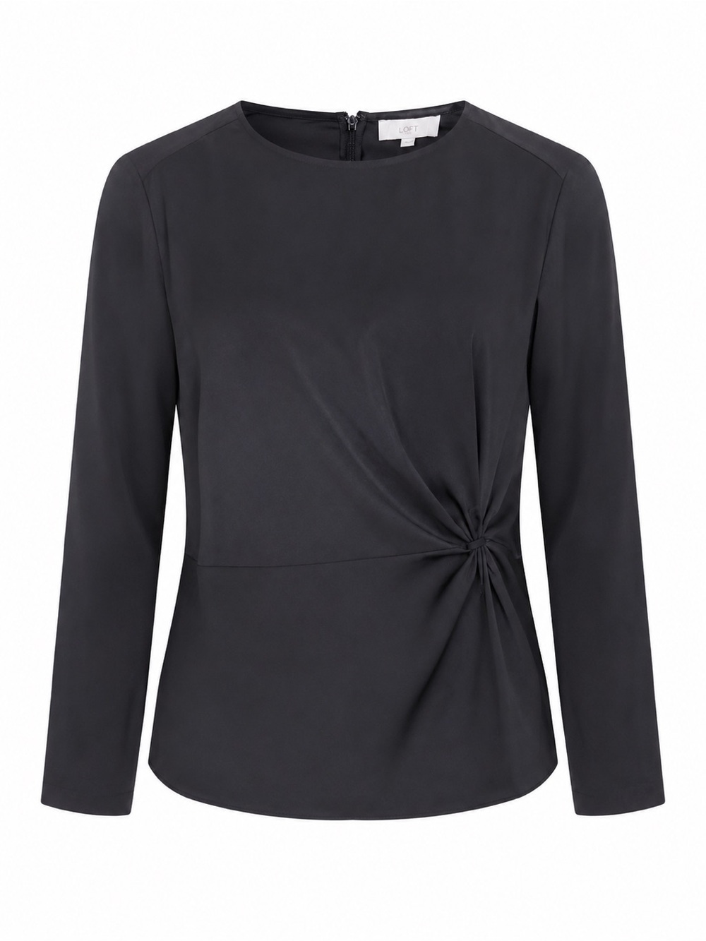 Loft NWT black twisted side black top, size 8